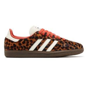 ADIDAS Leopard Samba Sneakers with Orange Highlights